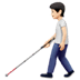 🧑🏻‍🦯 person with white cane: light skin tone display on Apple